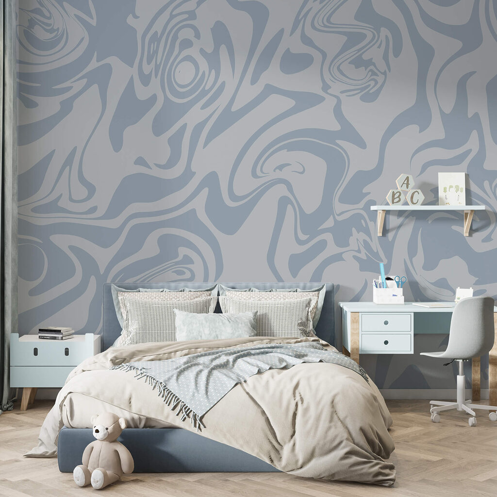 Golven van zachte blauwe tinten wervelend