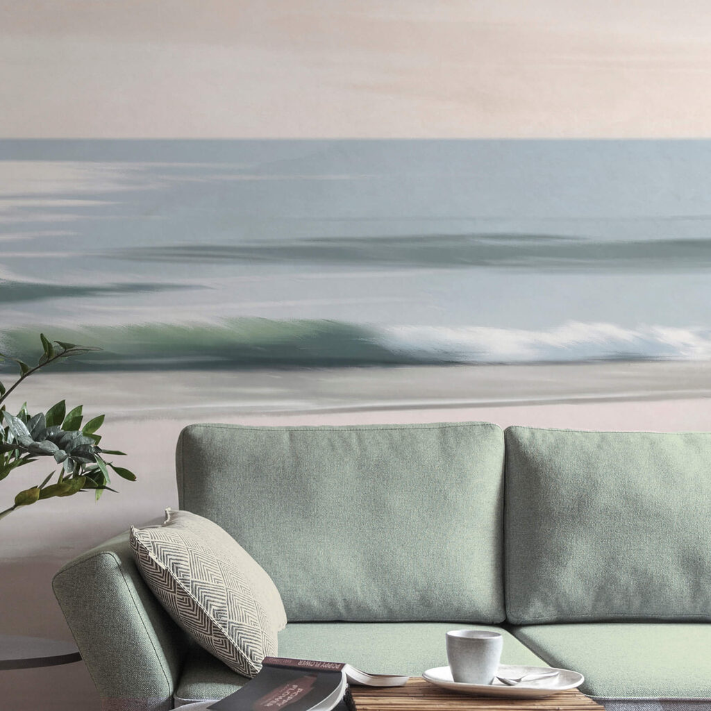 Strand met golven en zand Strand met golven en zand