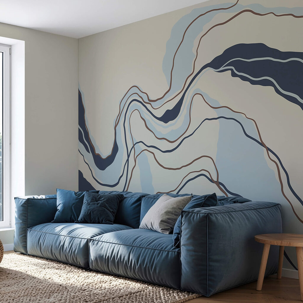 Vloeiende lijnen in serene tinten