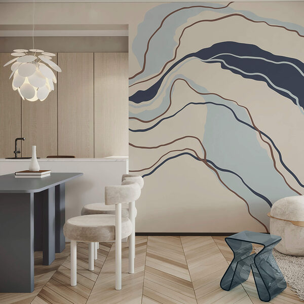 Vloeiende lijnen in serene tinten