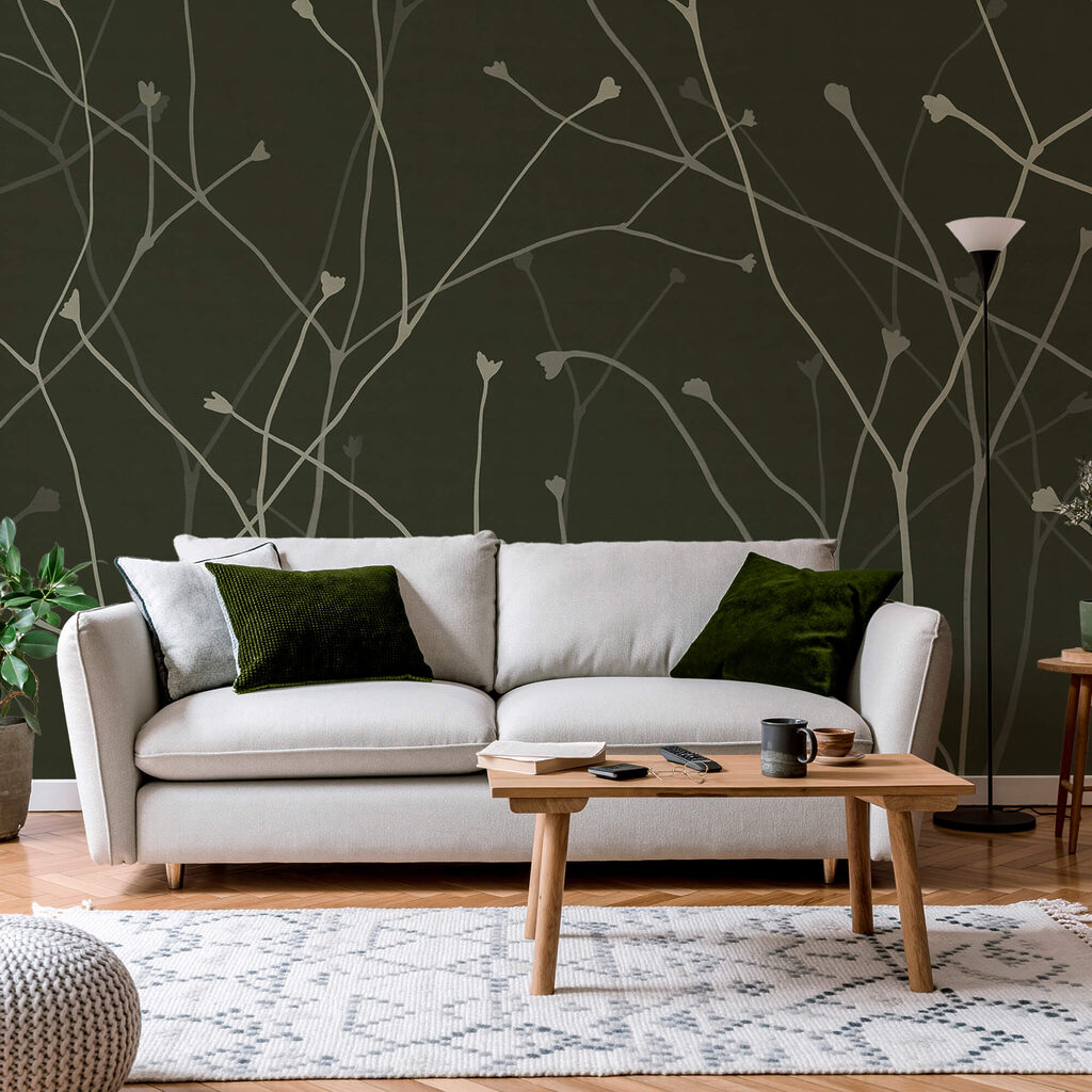 Delicate takken op een donkere achtergrond