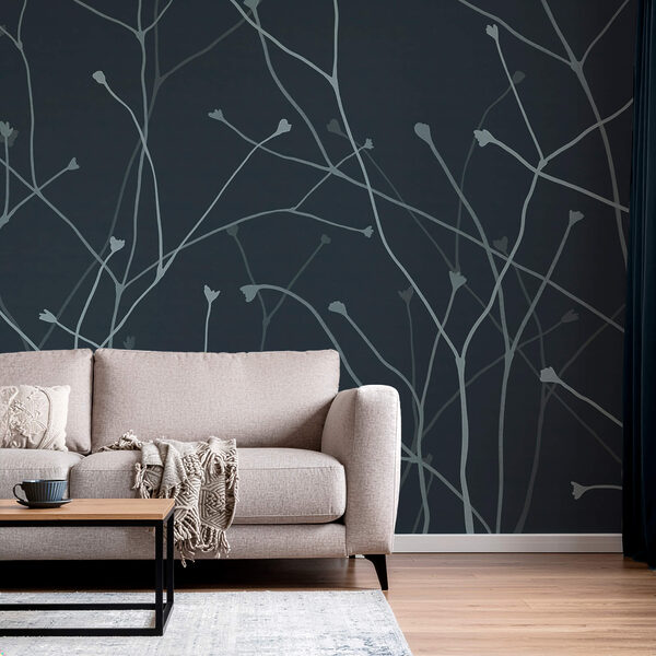 Delicate takken tegen een donkere achtergrond