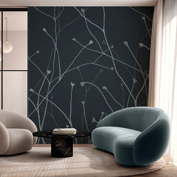 Delicate takken tegen een donkere achtergrond