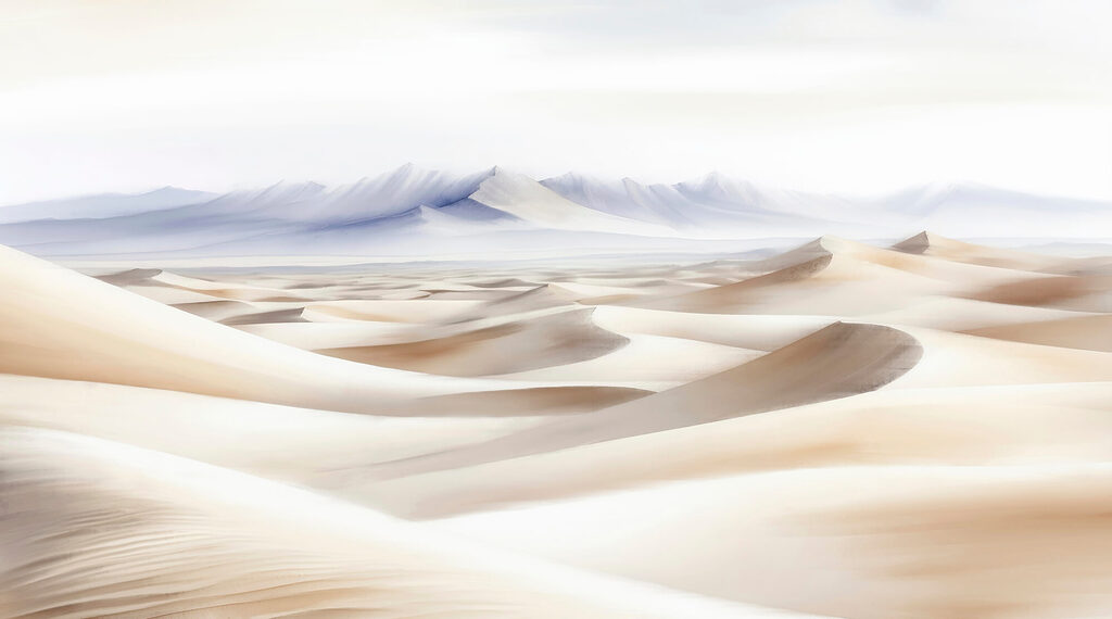 Desert landscape with mountains in the background Desert landscape with mountains in the background