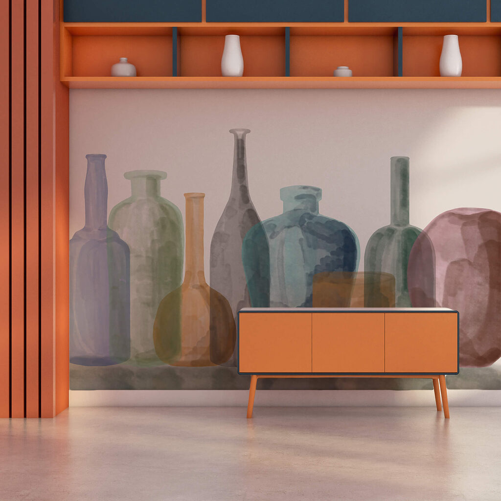 Groep glazen flessen