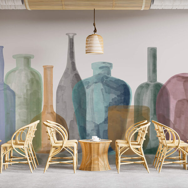 Groep glazen flessen