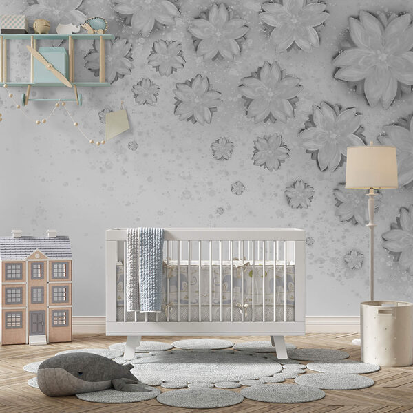 Witte bloemen op een wit oppervlak