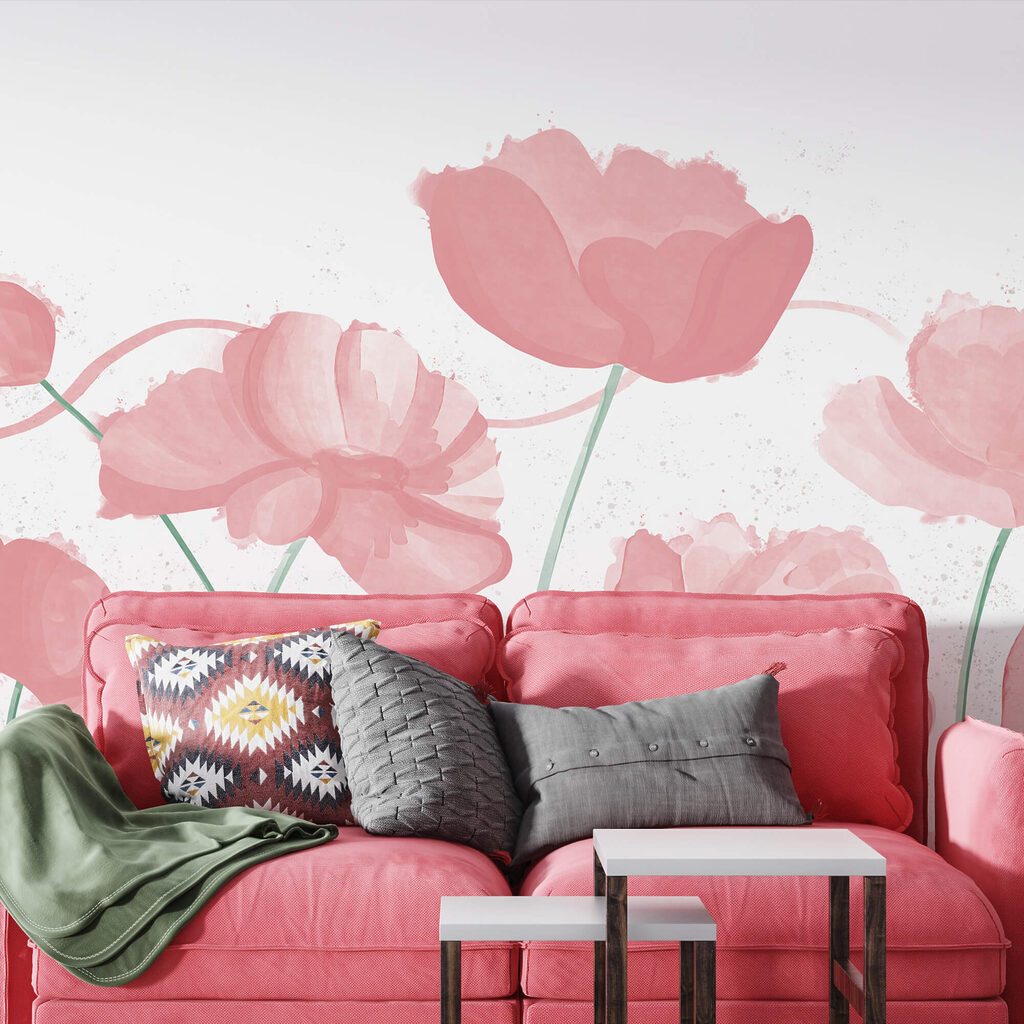 Zachtroze bloesems in zachte beweging