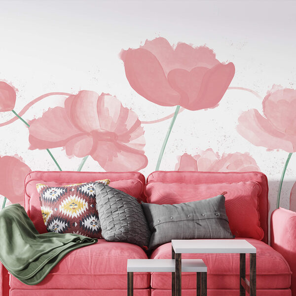 Zachtroze bloesems in zachte beweging