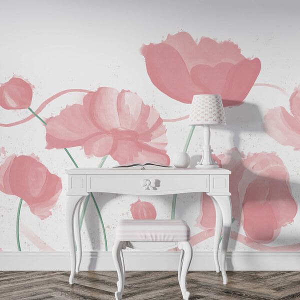 Zachtroze bloesems in zachte beweging