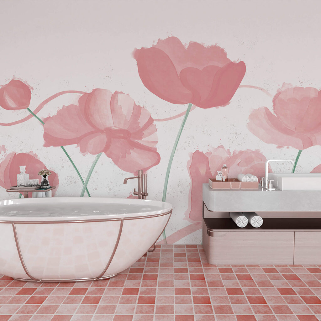 Zachtroze bloesems in zachte beweging