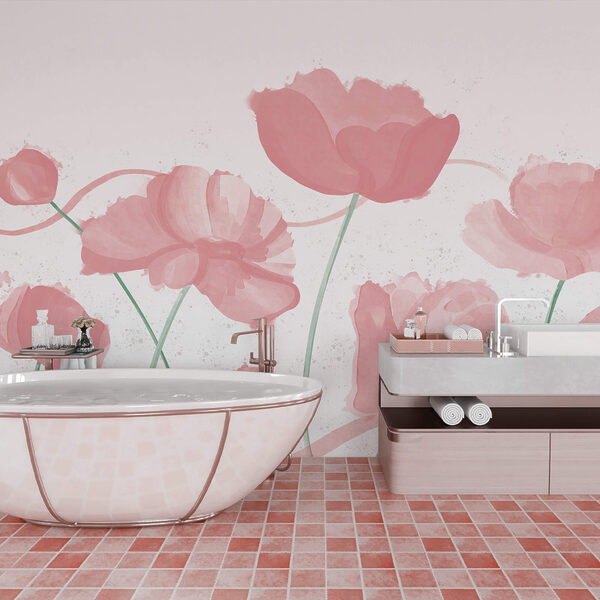 Zachtroze bloesems in zachte beweging