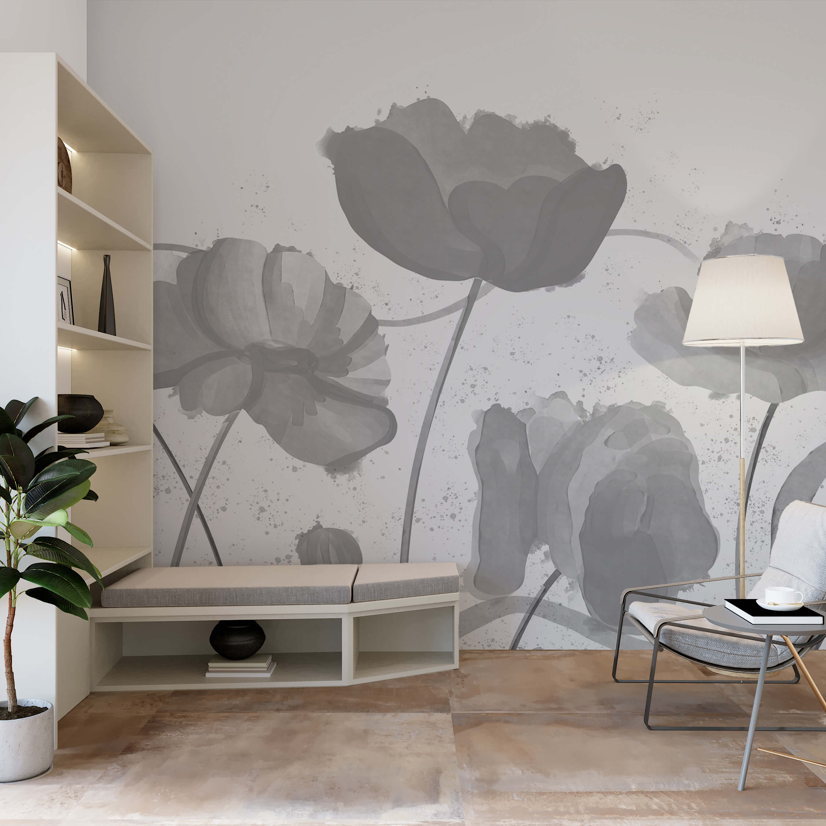 Grillige bloemen in zachte tinten