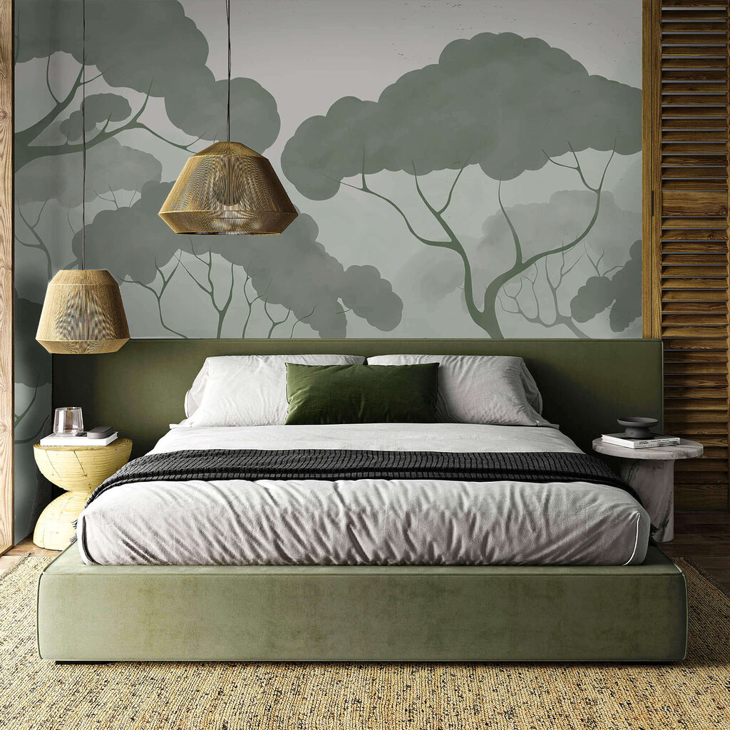 Groep bomen met groene bladeren