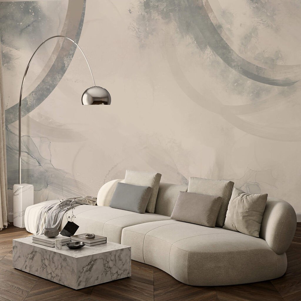 Witte en grijze achtergrond met zwarte en witte cirkels