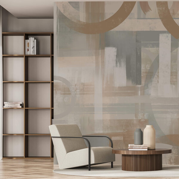 Fotobehang Fotobehang Schilderen van cirkels en lijnen (Artikelnummer: t00347)