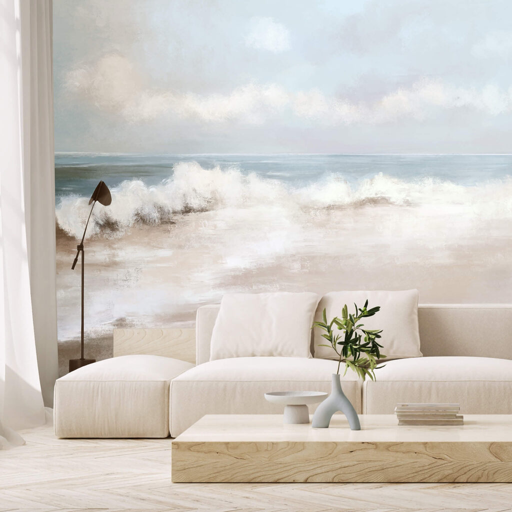 Schilderij van een strand Schilderij van een strand