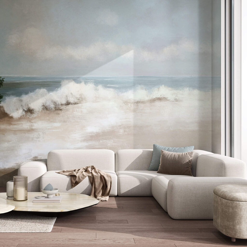 Schilderij van een strand Schilderij van een strand