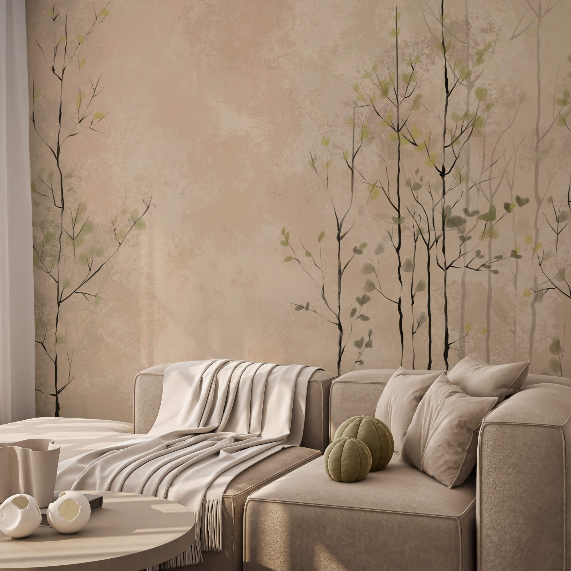 Groep bomen met bladeren