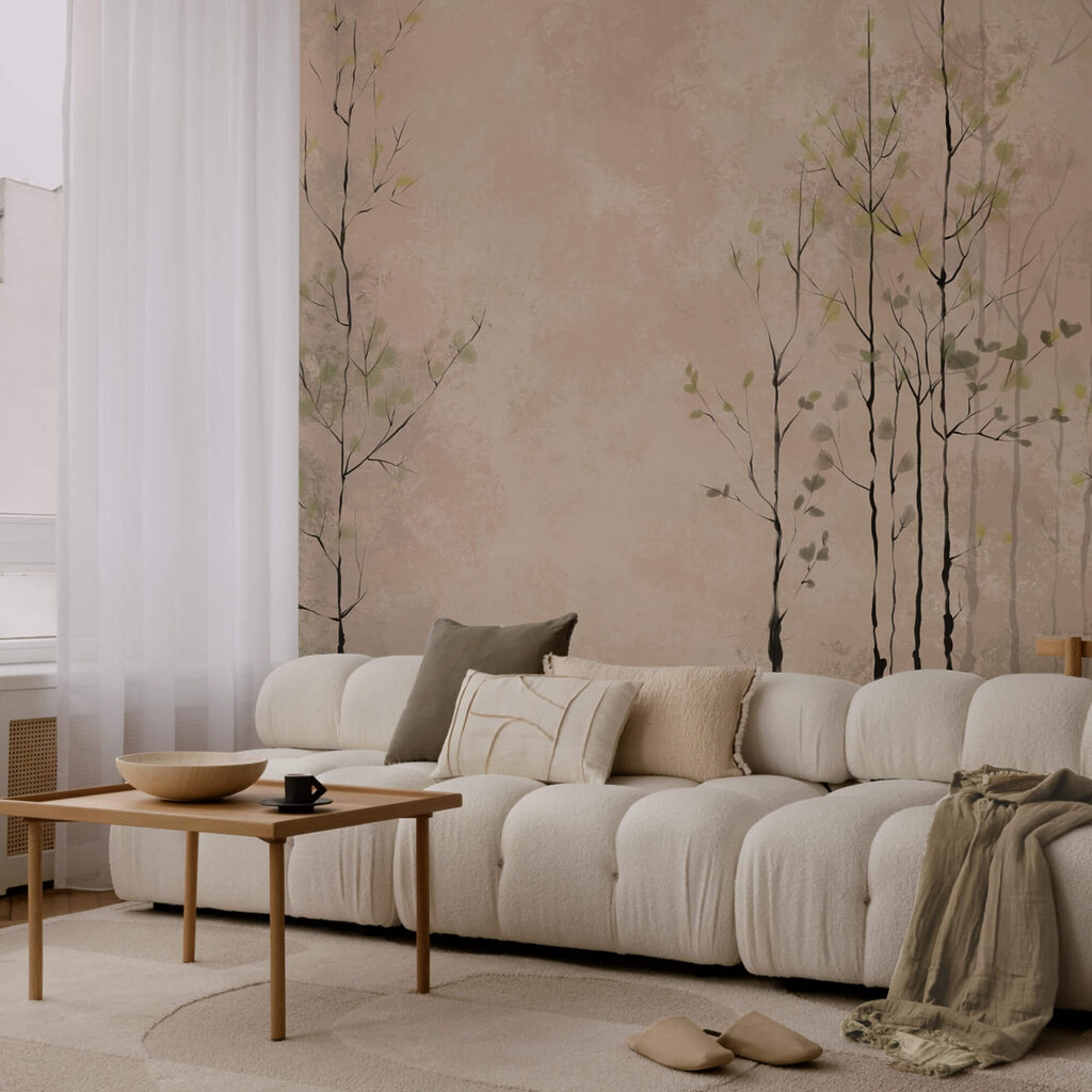 Groep bomen met bladeren