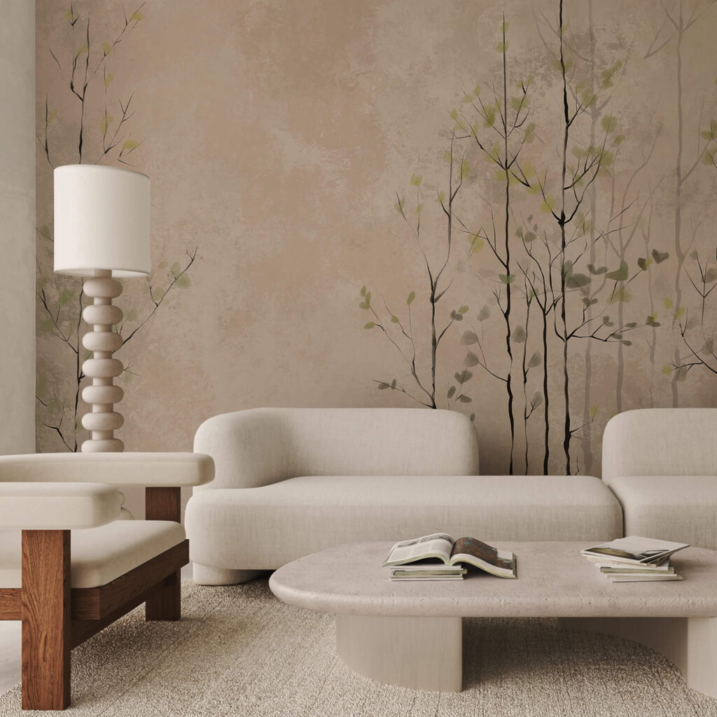 Groep bomen met bladeren