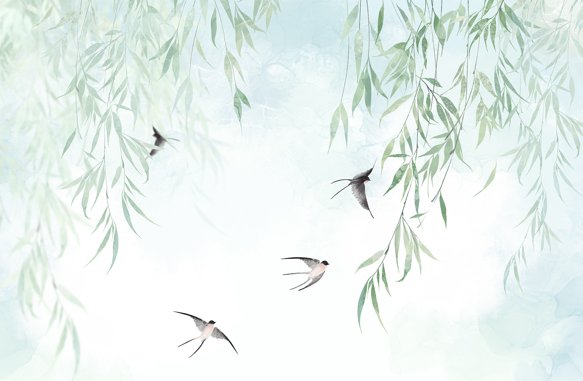 Birds flying in the sky