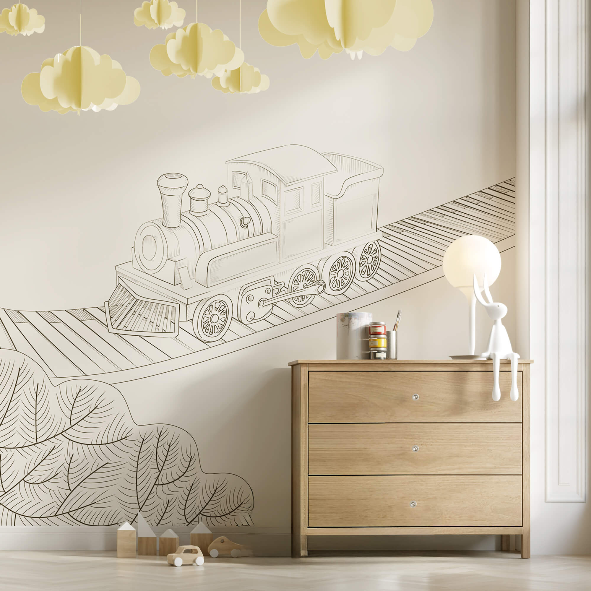 Tekening van een trein Tekening van een trein