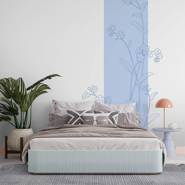 Blauw-witte bloemtekening Blauw-witte bloemtekening