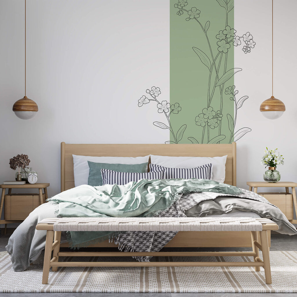 Tekening van bloemen en bladeren Tekening van bloemen en bladeren