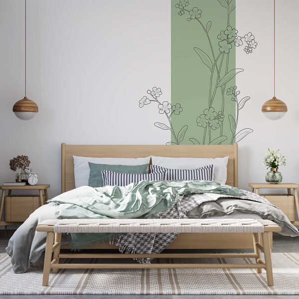 Tekening van bloemen en bladeren Tekening van bloemen en bladeren