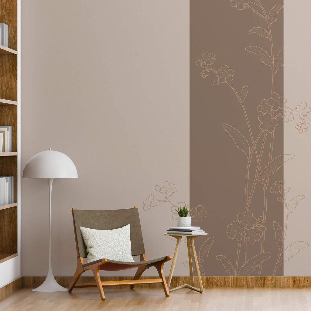 Elegant bloemmotief op rustgevende achtergrond