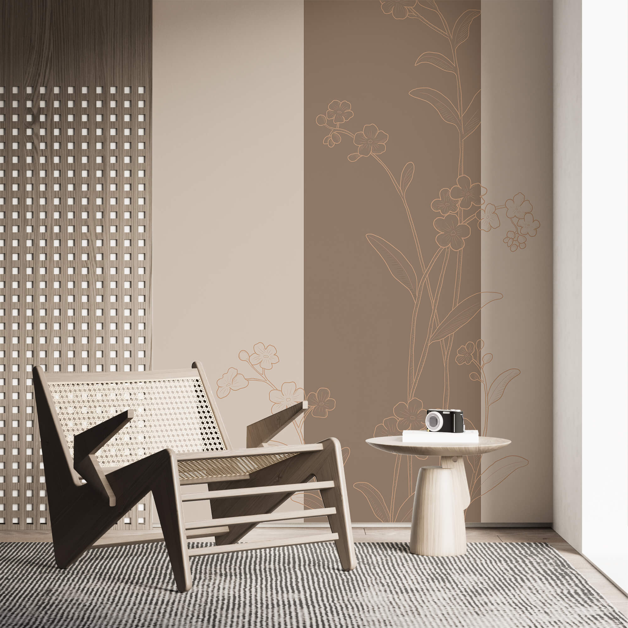 Elegant bloemmotief op rustgevende achtergrond