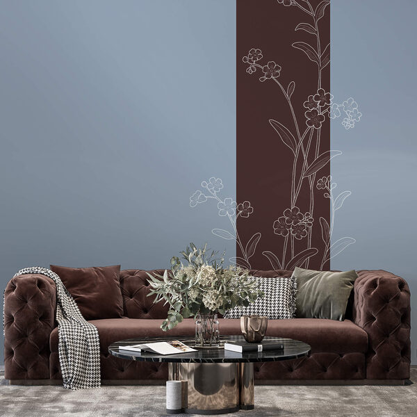 Elegante bloemen op een tweekleurige achtergrond Elegante bloemen op een tweekleurige achtergrond