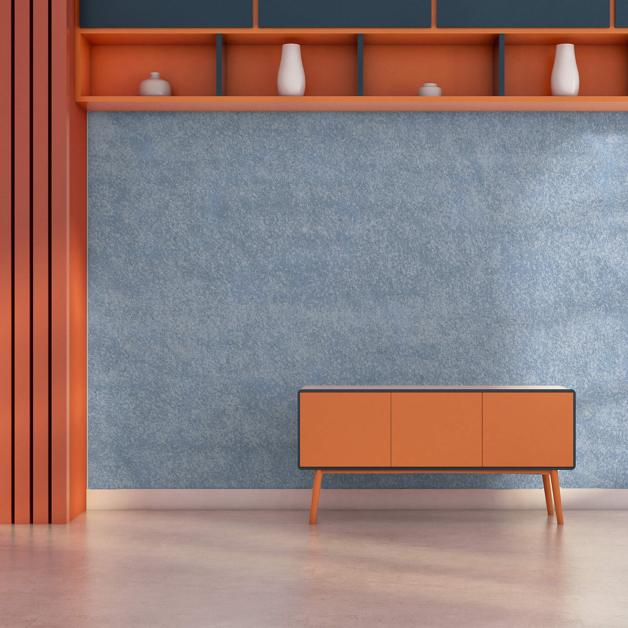 Blauw en wit gespikkeld oppervlak