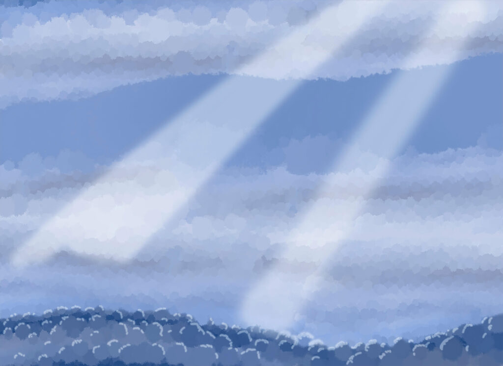 Clouds and light beams in the sky Clouds and light beams in the sky