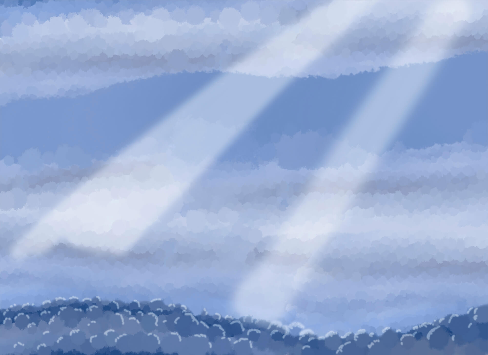 Clouds and light beams in the sky Clouds and light beams in the sky