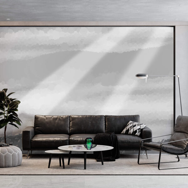 Grijstintenafbeelding van wolken en zonnestralen Grijstintenafbeelding van wolken en zonnestralen