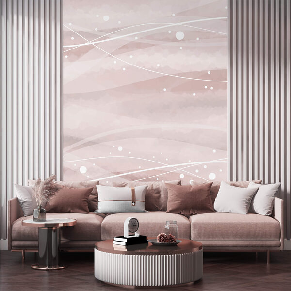 Witte lijnen en stippen op een roze achtergrond Witte lijnen en stippen op een roze achtergrond