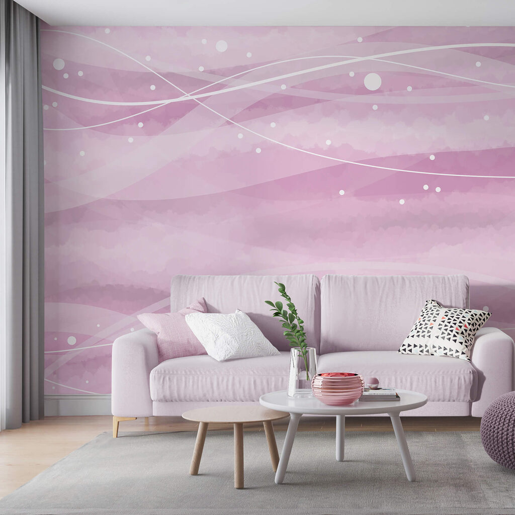 Roze achtergrond met witte lijnen en stippen Roze achtergrond met witte lijnen en stippen