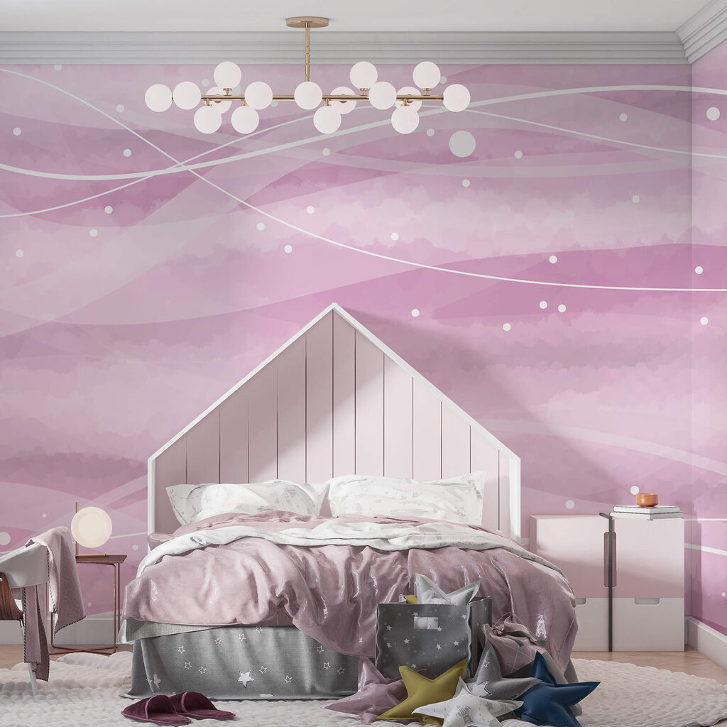 Roze achtergrond met witte lijnen en stippen Roze achtergrond met witte lijnen en stippen