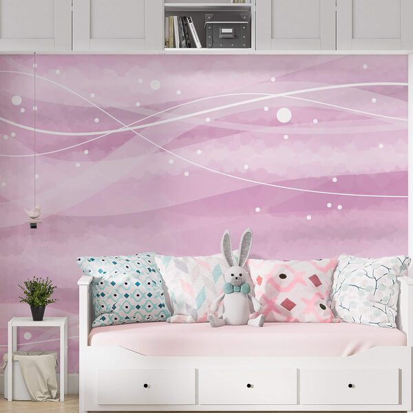 Roze achtergrond met witte lijnen en stippen Roze achtergrond met witte lijnen en stippen