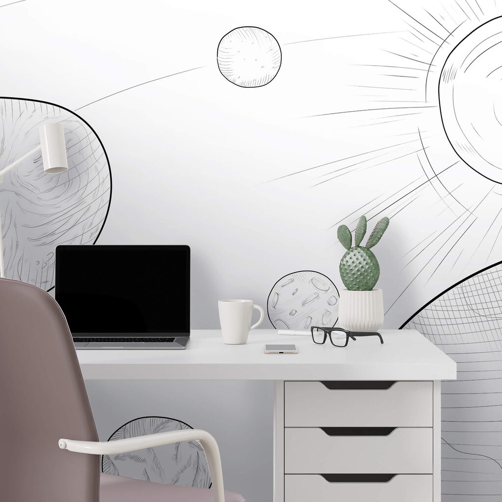 Tekening van planeten en zon Tekening van planeten en zon