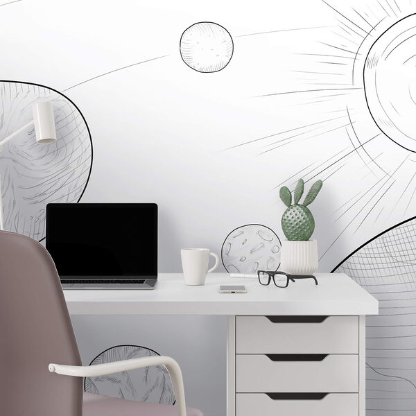 Tekening van planeten en zon Tekening van planeten en zon