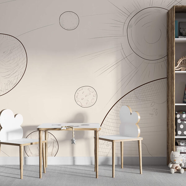 Tekening van de zon en de aarde Tekening van de zon en de aarde