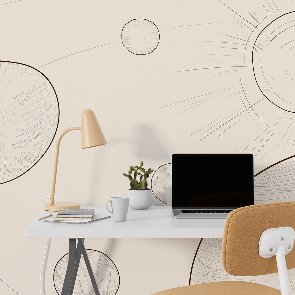 Tekening van de zon en de aarde Tekening van de zon en de aarde