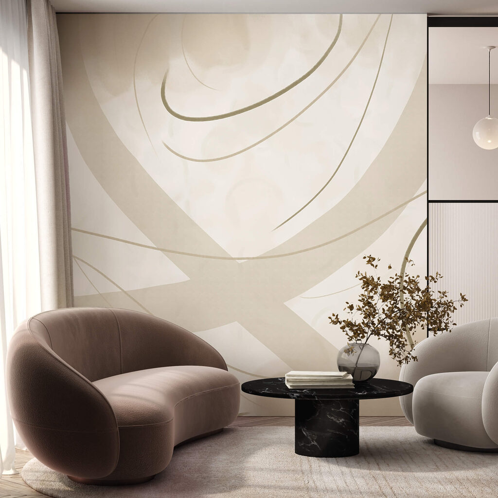 Witte en bruine achtergrond met lijnen en rondingen Witte en bruine achtergrond met lijnen en rondingen