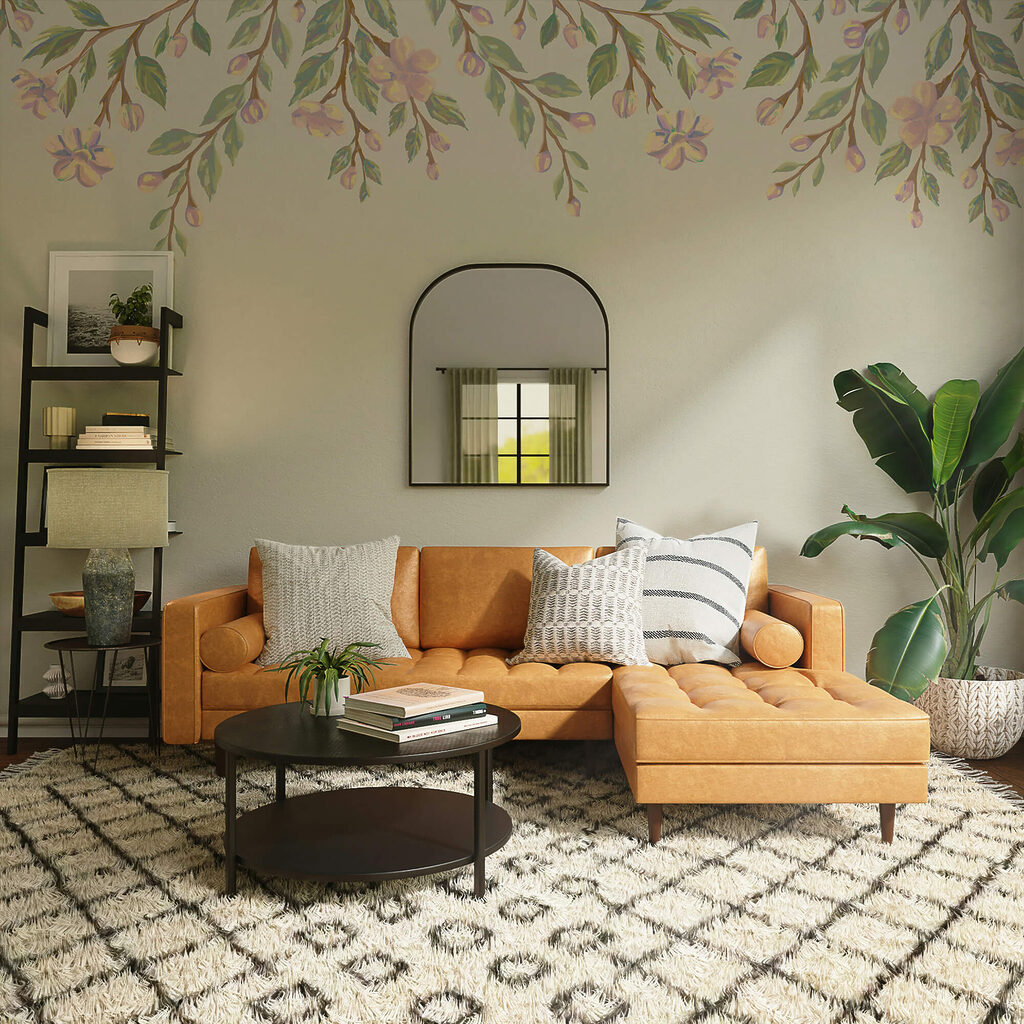 Delicate bloemen omlijsten een zachte achtergrond