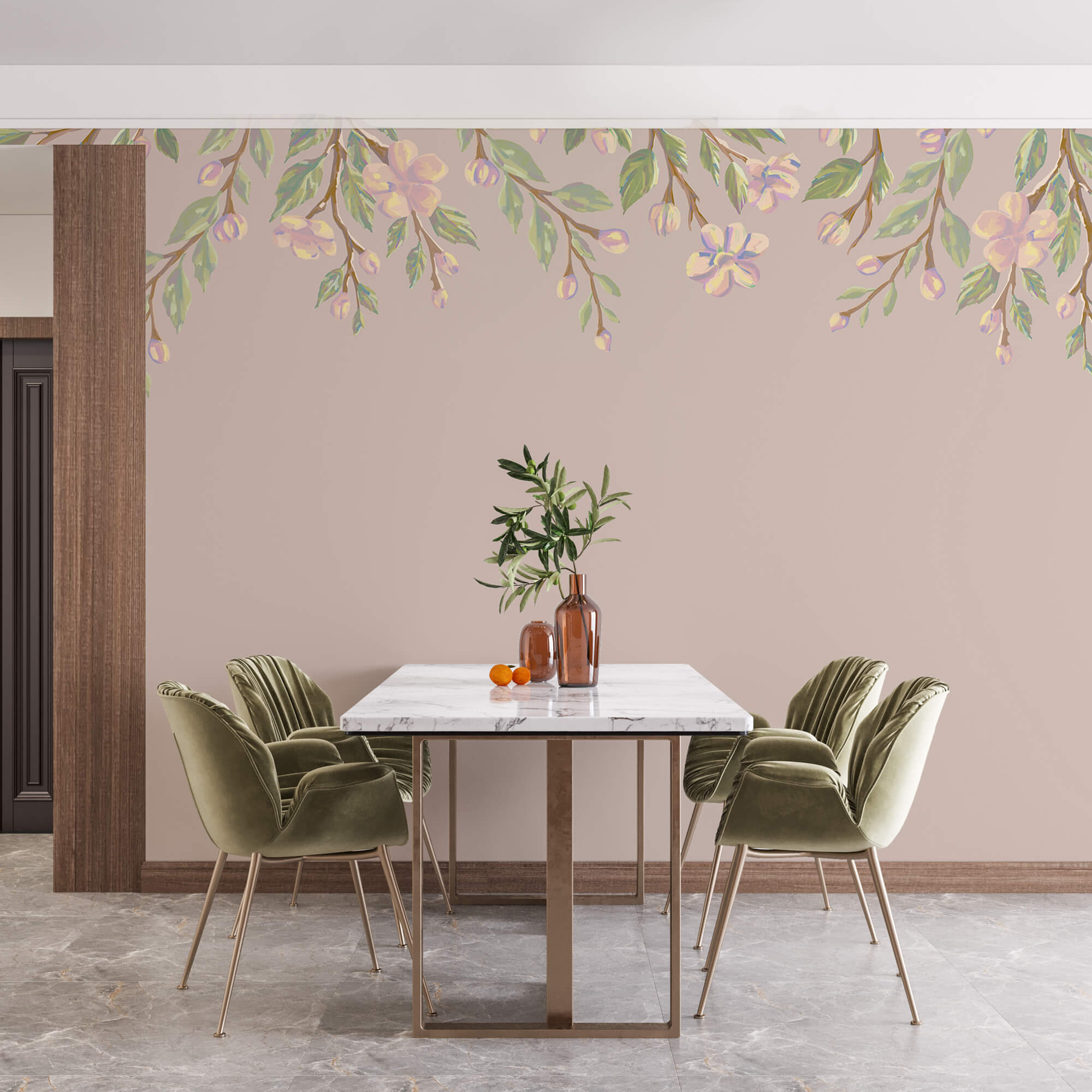 Delicaat bloemmotief op een zachte achtergrond