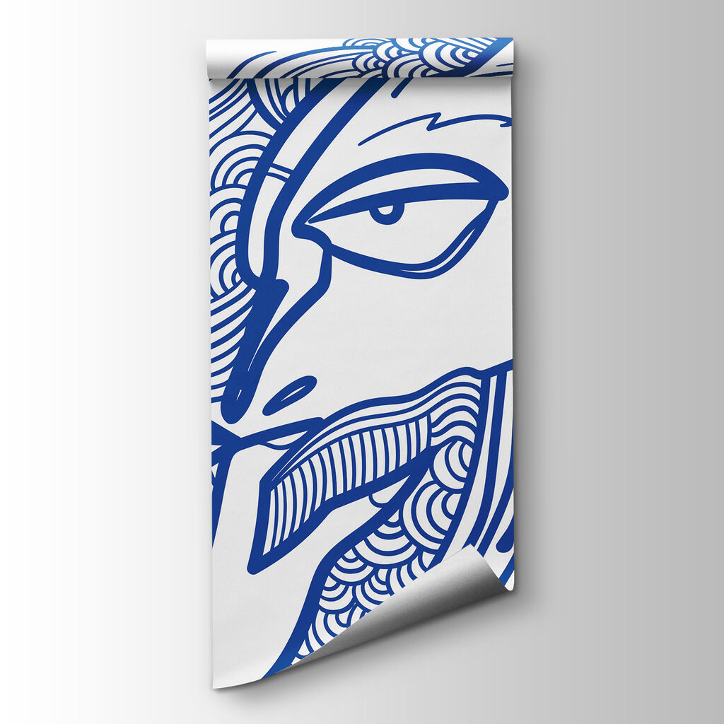 Drawing of a man with his hand to his mouth Drawing of a man with his hand to his mouth