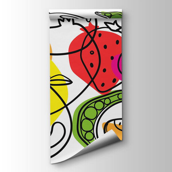 Drawing of different fruits and vegetables